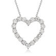 3.00 ct. t.w. Lab-Grown Diamond Heart Pendant Necklace in 14kt White Gold