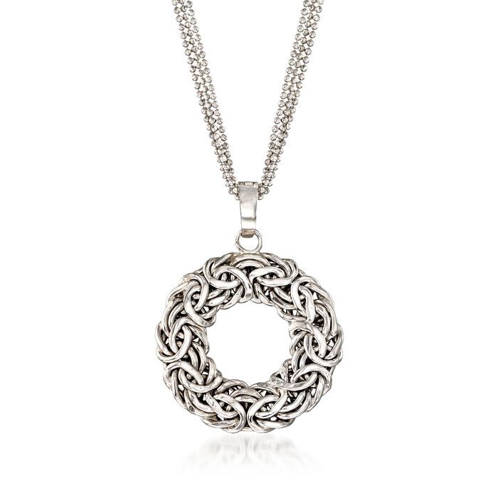 Sterling Silver Byzantine Circle Necklace
