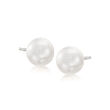 6-7mm Cultured Pearl Stud Earrings in 14kt White Gold