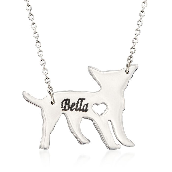 Sterling Silver Chihuahua Dog Name Necklace