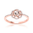 .30 Carat Morganite Flower Ring with .12 ct. t.w. Diamonds in 14kt Rose Gold