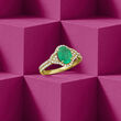 1.30 Carat Emerald and .40 ct. t.w. Diamond Ring in 14kt Yellow Gold