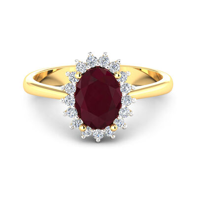 2.30 Carat Ruby and .22 ct. t.w. Diamond Ring in 14kt Yellow Gold