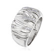 .10 ct. t.w. Diamond Bark Ring in Sterling Silver
