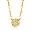 .10 ct. t.w. Diamond Flower Necklace in 18kt Gold Over Sterling