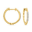 .15 ct. t.w. Diamond Beaded-Edge Hoop Earrings in 14kt Yellow Gold