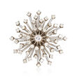 C. 1970 Vintage 2.15 ct. t.w. Diamond Starburst Pin Pendant in Palladium