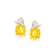 .40 ct. t.w. Citrine and .10 ct. t.w. Diamond Earrings in 14kt Yellow Gold