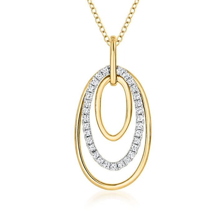 .25 ct. t.w. Diamond Multi-Oval Pendant Necklace in 18kt Gold Over Sterling