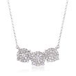 .51 ct. t.w. Diamond Three-Circle Cluster Necklace in 14kt White Gold