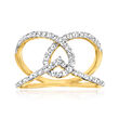 .50 ct. t.w. Diamond Loop Knot Ring in 18kt Gold Over Sterling