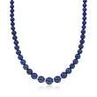 Lapis Bead Necklace with .24 ct. t.w. Diamonds in Sterling Silver