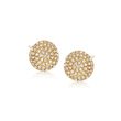 .17 ct. t.w. Pave Diamond Circle Stud Earrings in 14kt Yellow Gold
