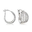 .50 ct. t.w. Diamond Multi-Row Hoop Earrings in Sterling Silver