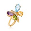 5.70 ct. t.w. Multi-Stone Butterfly Ring in 18kt Gold Over Sterling