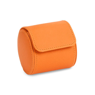 WOLF &quot;Tutti Frutti&quot; Orange Vegan Leather Single Watch Storage Roll