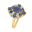 3.90 ct. t.w. Sapphire Ring with Diamond Accents in 14kt Yellow Gold