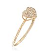 .10 ct. t.w. Pave CZ Heart Ring in 14kt Yellow Gold