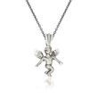 14kt White Gold Angel Pendant Necklace