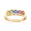 1.10 ct. t.w. Multicolored Sapphire Ring in 14kt Yellow Gold