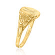 14kt Yellow Gold Personalized Floral Signet Ring