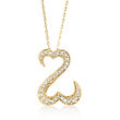 C. 1990 Vintage .35 ct. t.w. Diamond Abstract Heart Pendant Necklace in 14kt Yellow Gold