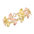 C. 1940 Vintage Tiffany Jewelry 14kt Two-Tone Gold Leaf Bracelet