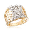 .75 ct. t.w. Diamond Honeycomb Ring in 14kt Yellow Gold