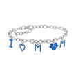 Blue Rhinestone &quot;I Heart Mom&quot; Fashion Link Necklace for Pets