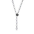 9-10mm Gray Cultured Baroque Pearl Adjustable Necklace with 3.30 ct. t.w. Black Spinel in Sterling Silver
