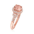 .90 Carat Morganite Ring with .25 ct. t.w. Diamonds in 14kt Rose Gold
