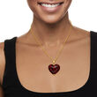 Italian Murano Glass Tartan Heart Pendant in 18kt Gold Over Sterling Pendant