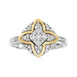 .45 ct. t.w. Diamond Ring in Sterling Silver with 14kt Yellow Gold
