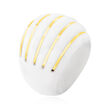 White Agate Striped Dome Ring with 14kt Yellow Gold