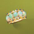 Opal and .28 ct. t.w. Multi-Stone Ring in 14kt Gold Over Sterling