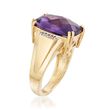 8.25 Carat Amethyst Ring with White Topaz Accents in 14kt Gold Over Sterling