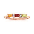 Personalized Ring with Diamond Accents in 14kt Gold - 2 to 4 Birthstones