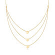 14kt Yellow Gold Three-Strand Heart Necklace