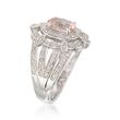 1.00 Carat Morganite and .20 ct. t.w. Diamond Ring in Sterling Silver