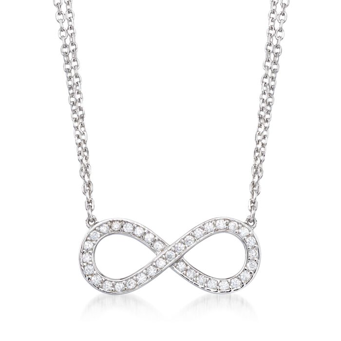.25 ct. t.w. CZ Infinity Necklace in Sterling Silver