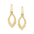 14kt Yellow Gold Marquise-Shaped Drop Earrings