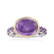 6.70 ct. t.w. Amethyst Ring in Sterling Silver and 14kt Yellow Gold