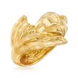 Italian 18kt Gold Over Sterling Textured and Polished Fish Ring