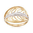 Italian 18kt Two-Tone Gold Leaf Ring
