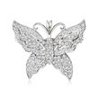 C. 1980 Vintage 2.40 ct. t.w. Diamond Butterfly Pin/Pendant in 14kt White Gold