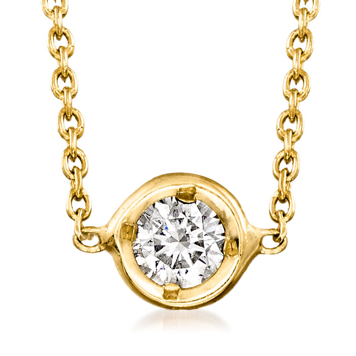 Roberto Coin .10 Carat Diamond Necklace in 18kt Yellow Gold