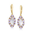 Moonstone and 3.00 ct. t.w. Tanzanite Drop Earrings in 18kt Gold Over Sterling