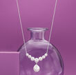 4-9.5mm Cultured Pearl Drop Necklace in Sterling Silver