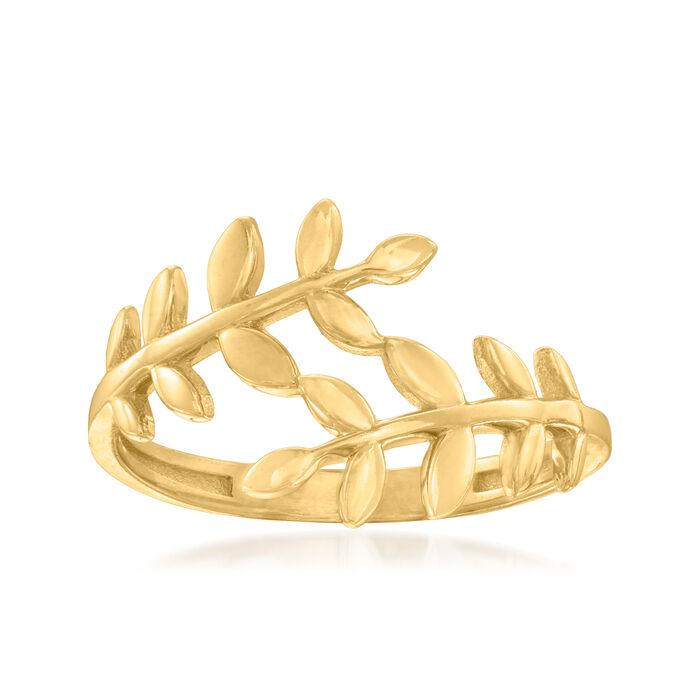 14kt Yellow Gold Bypass Leaf Ring