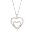 .90 ct. t.w. CZ Double-Heart Pendant Necklace in Sterling Silver